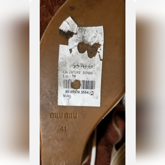 MIU MIU CALZATURE DONNA PEEP TOE LACE UP  PLATFORM WEDGES 41 - Picture 2 of 7